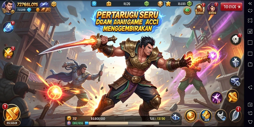 Screenshot gameplay 7276SLOTS menampilkan aksi mendebarkan saat memutar gulungan.