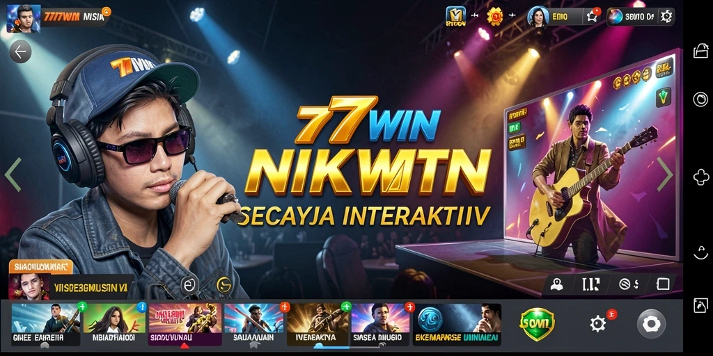 Tampilan gameplay interaktif di 777WIN dengan fitur musik menarik.