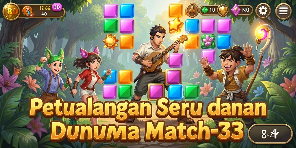 Gameplay seru 8ID dengan tantangan Match-3 yang menarik.