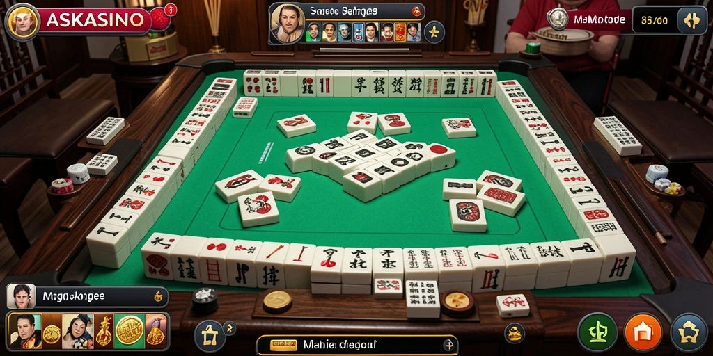 Screenshot gameplay <strong>ASKASINO</strong> yang menampilkan aksi menyusun ubin Mahjong.