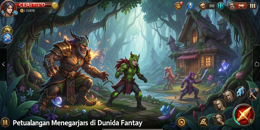Screenshot utama menunjukkan gameplay seru dari CERITOTO.