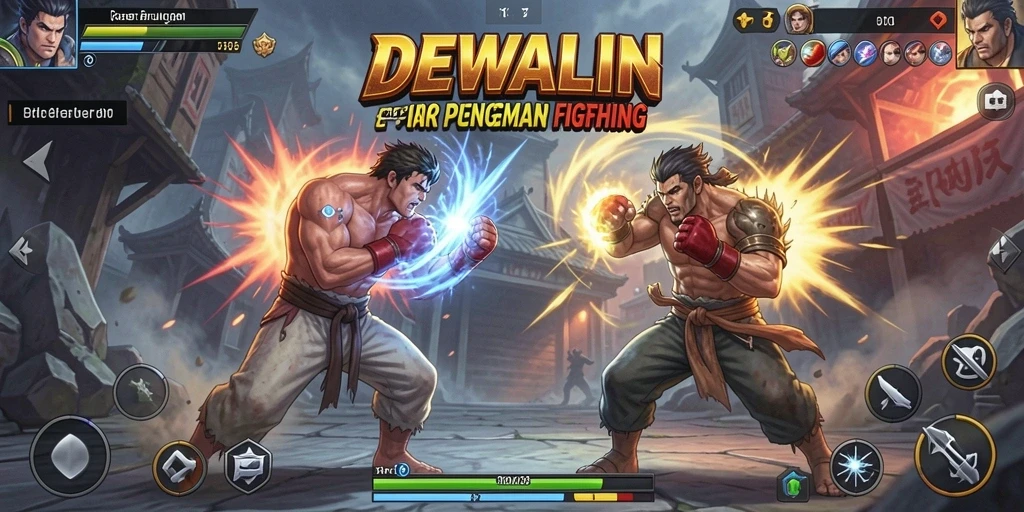 Screenshot DEWALIN menampilkan pertarungan karakter yang epik.