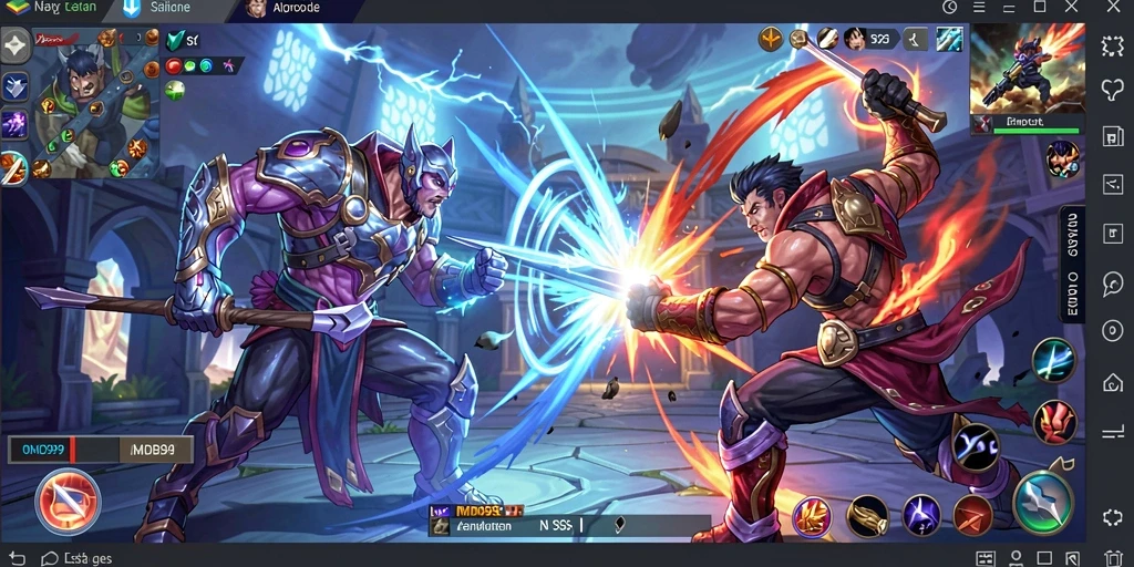Screenshot DMD999 menampilkan pertempuran heroik dan strategi tim.