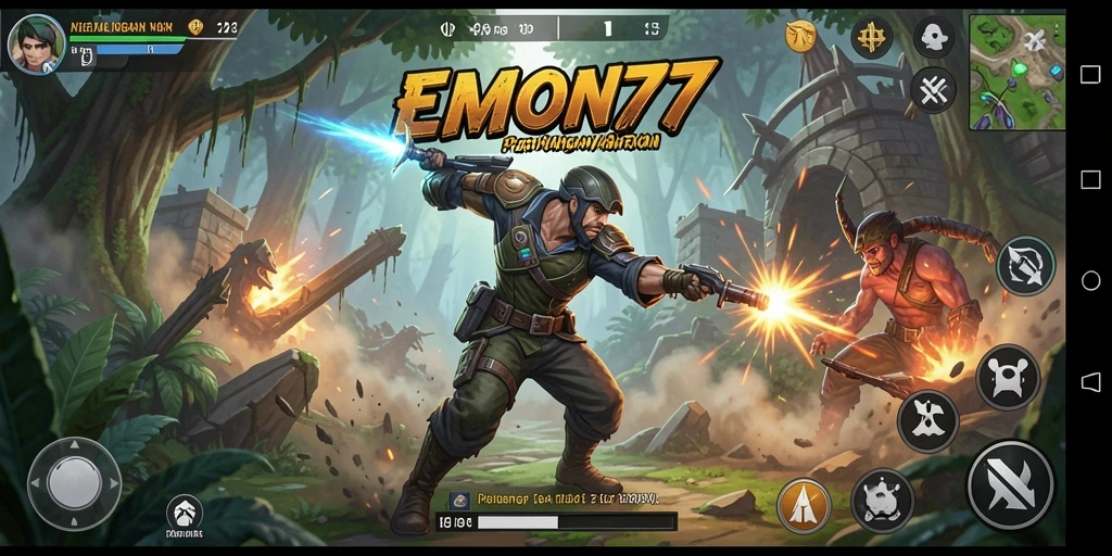Tampilan utama gameplay seru dari EMON77 dengan aksi yang mendebarkan.
