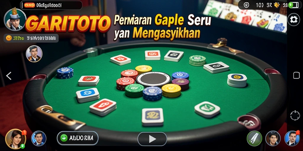 Tampilan menarik dari gameplay GARITOTO yang menampilkan permainan Gaple.