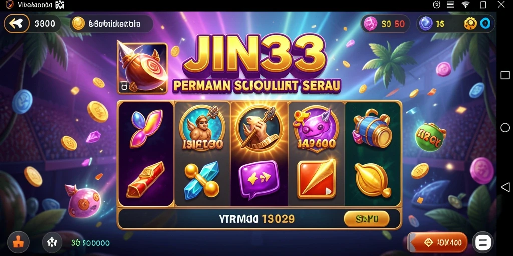 Tampilan gameplay Slot yang menarik dan penuh warna di JIN33.