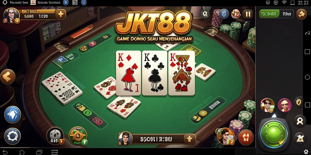 Tampilan gameplay seru dalam JKT88 yang menampilkan Domino.