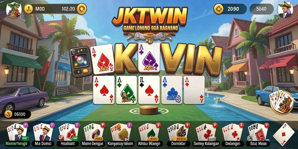 Tangkapan layar JKTWIN menampilkan gameplay seru aplikasi Domino.