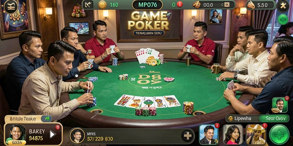 Tampilan menarik dari gameplay Poker di MPO76.