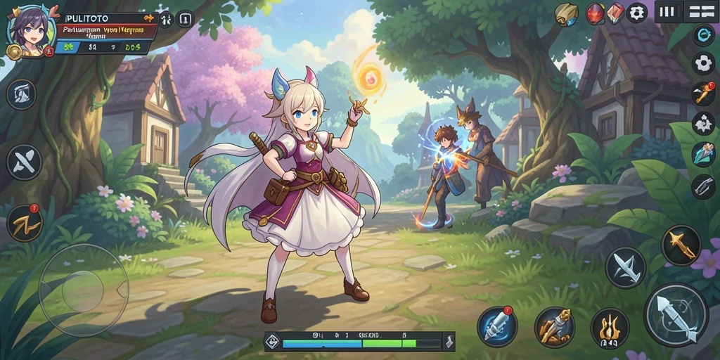 Screenshot gameplay PULITOTO menampilkan aksi seru karakter Anime.