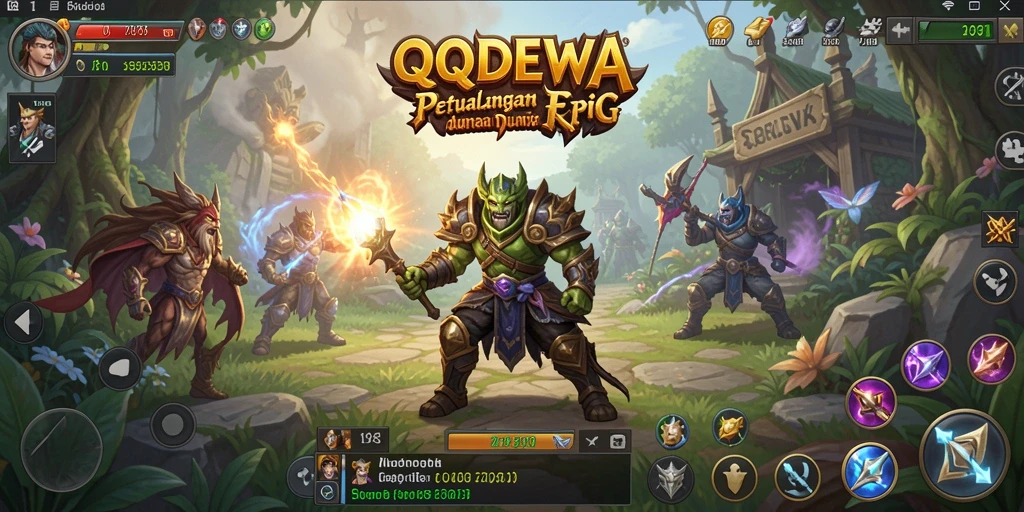 Tangkapan layar menunjukkan pertempuran epik dalam QQDEWA dengan grafis yang menawan.