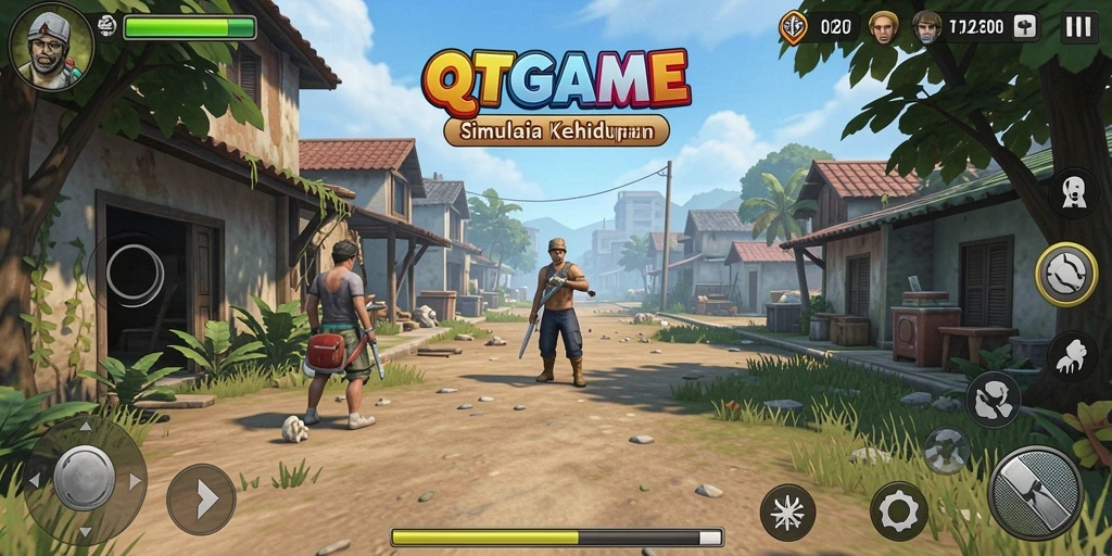 Screenshot menunjukkan pengalaman gameplay QTGAME yang menarik dan interaktif.