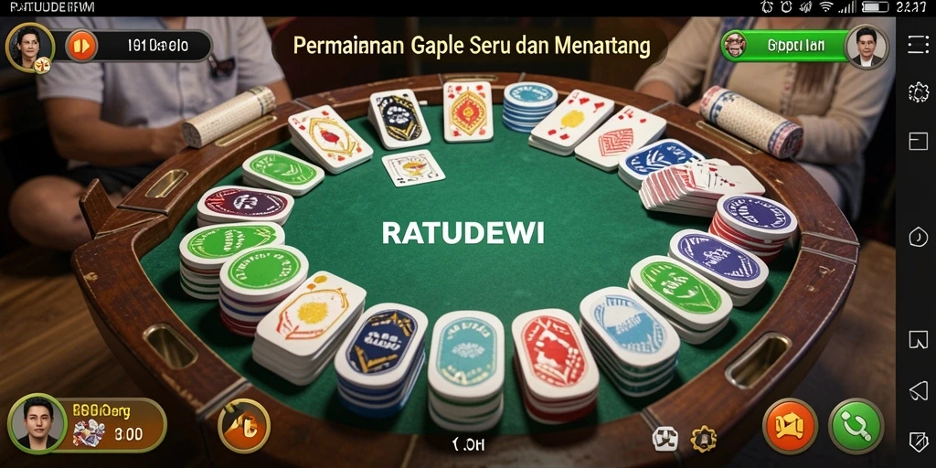 Tampilan gameplay seru dalam game Gaple RATUDEWI.