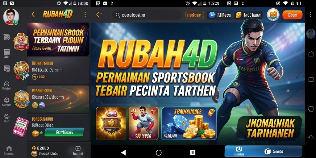 Gameplay interaktif RUBAH4D dalam aplikasi Sportsbook.