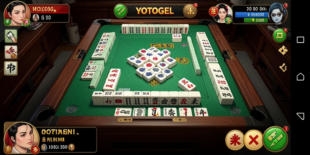 Screenshot gameplay YOTOGEL menampilkan suasana bermain Mahjong yang seru.